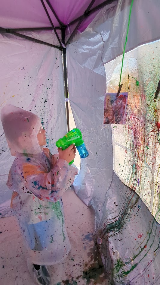 Splatter paint artwork vertical view