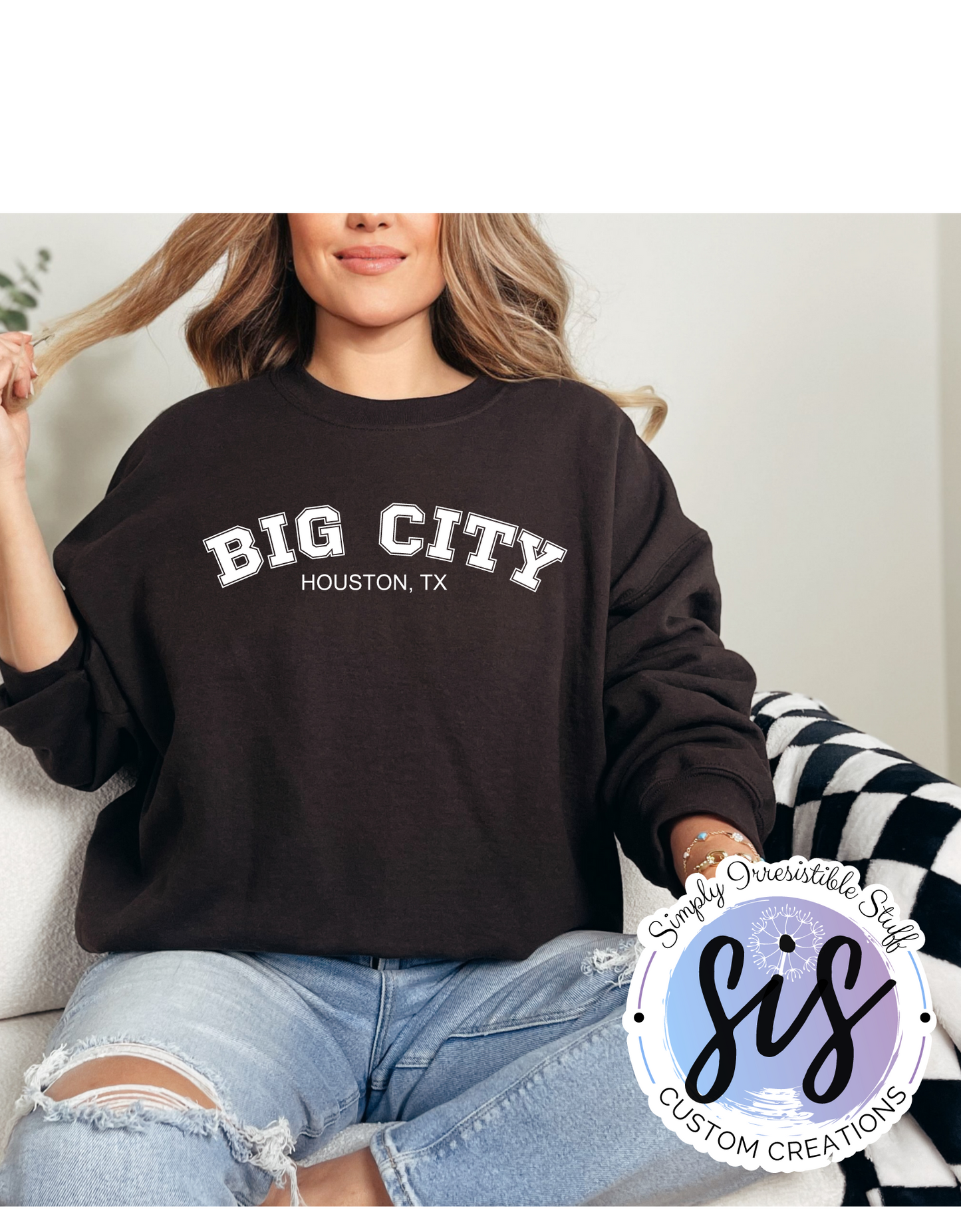 BLACK BIG CITY Houston TX Sweatshirt