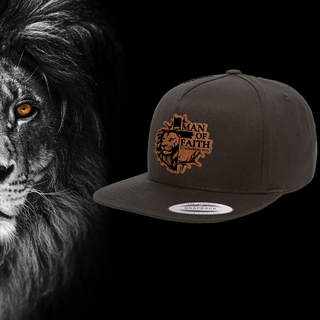Man of Faith Leather Patch Hat